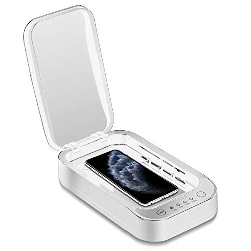 Preisvergleich Produktbild Aimtel Smartphone Sanitizer,Tragbarer UV Handy Sterilisator Desinfektions,UV Licht Desinfektionsgerät Aromatherapie Funktionsdesinfektor für iPhone Android Handy Bluetooth Ohrhörer Watches(Weiß)