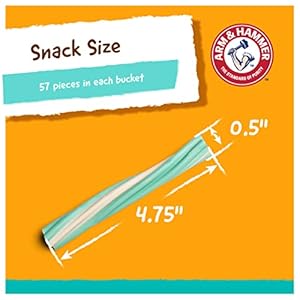 Arm & Hammer for Pets Twisters Fresh Breath Dental Treats for Dogs, Value Pack, 57 Pieces | Dental Dog Chews Fight Bad Doggie Breath, Plaque & Tartar Without Brushing