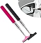 Yonput Pack-2 Retractable Rear view Mirror Wiper for Car, Universal Extendable Snow Brush and Ice Scraper, Car Glass Clean Tool for Cleaning Rain, Snow, Fog, Length Up to 98 CM (Black & Pink)