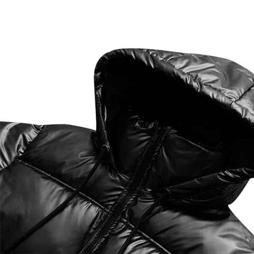 Women's Winter Casual Puffer Jacket Teen Girl Stand Colla Hooded Crop Padded Jacket Y2K Pockets Baggy Short Coats3