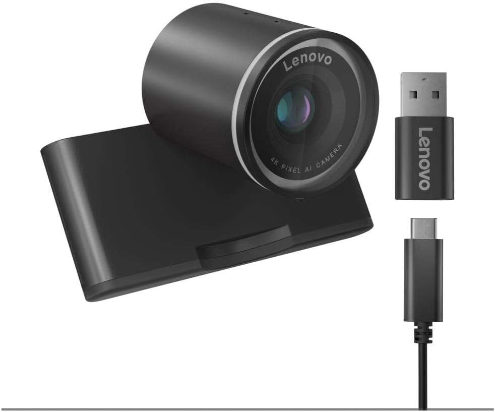 Lenovo QHD Webcam, AI Noise Cancellation and Enhanced Image Quality, 2K Resolution, 2X Digital Zoom, Physical Privacy Shutter, Directional Microphone, Teams Certified, Black image 5
