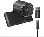 Webcam QHD Lenovo, annulation de bruit AI et qualité d'image améliorée, résolution 2K, zoom numérique 2X, obturateur de confidentialité physique, microphone directionnel, certifié Teams, noir