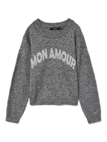 Image of VERO MODA Vmamoremio LS O-Neck Pullover Boo, Medium Grey Melange, XL