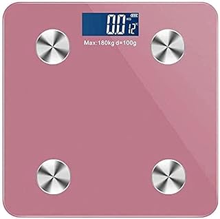 DDKYHU Báscula Digital de Peso Corporal con tecnología Step-On, báscula de baño de Alta precisión, Pantalla LCD retroiluminada de Vidrio Templado de 6 mm, 400 Libras (Color: Rosa) (Rosa)