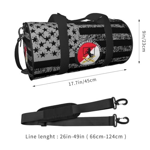 11th Armored Cavalry Regiment Black Horse Convertible Garment Bag with Shoulder Strap, Carry on Garment Duffel Bag for Men - Rolling Foldable for Travel Luggage Bags (Black)3