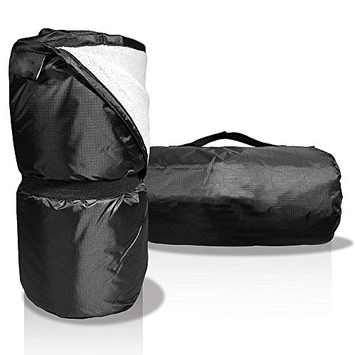 PRETTYLE Manta impermeable grande, cálida, resistente al viento, impermeable, para estadio, camping, picnic, yoga, playa, perro, viajes Cover