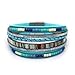 HAHAHE® Women's Boho Leather Wrap Bracelets Trendy Layered Bracelets with Magnetic Clasp Strackable Bohemian Jewelry Fashion Gifts -Khaki (Sky Blue)