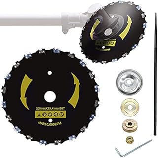 MEISO Brush Cutter High Power Chainsaw Grass Cutter Tooth Blade File Tooth Trimmer Machine Replacement Carbide Blade 9 Inch 20 Tooth for Lawn Mower Circular Saw Blade Electric Weeder Accessories