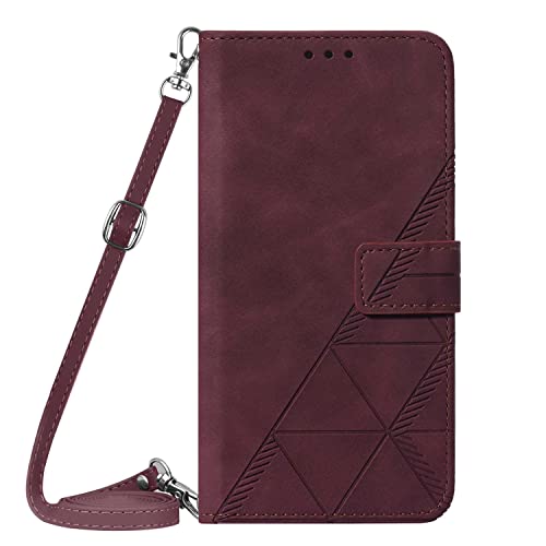 GloryShop Capa tipo carteira para Motorola Moto G50, couro de poliuretano transversal, capa flip com