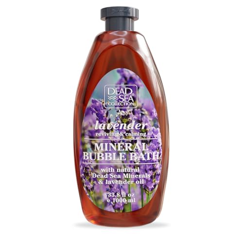 Dead Sea Collection Bain Moussant à la Lavande pour Femme et Homme – Huile de Lavande et Minéraux de la Mer Morte – Hydratation et Soin de la Peau –...