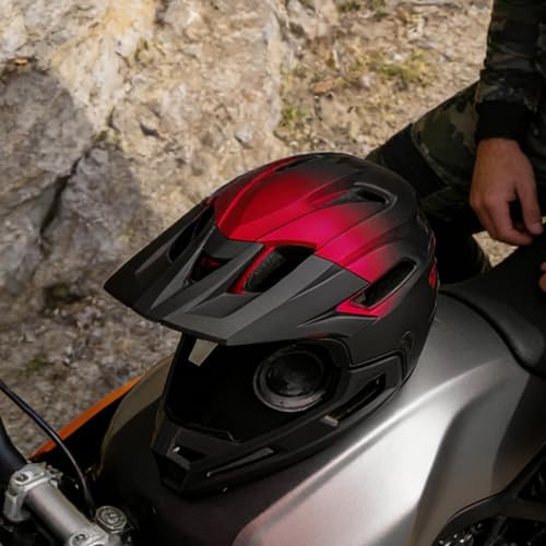 Casco de moto integral con barbilla extraíble de ABS ajustable 7