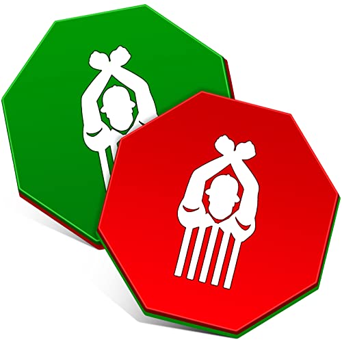 Deekin Red and Green Wrestling Referee Gear Flip Coin - Pliable Plastic Disc for Match Training and Professional Use(4 Pcs)