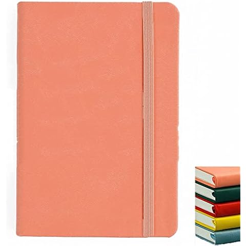 KISUOMAOYI A5 Notebook with Lined Pages, Pen Loop and Expandable Paper Pocket Hardback Journal Notepad Note Book New Notes Diary Pad(Orange) Cover