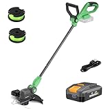 WORKPROX Cordless Strimmer with 30cm Cutting Diameter, 20V 2-in-1 Grass Trimmer and Lawn Edger with Auto Line Feed, Garden Strimmer with 90° Adjustable Cutting Head and 150° Auxiliary Handle