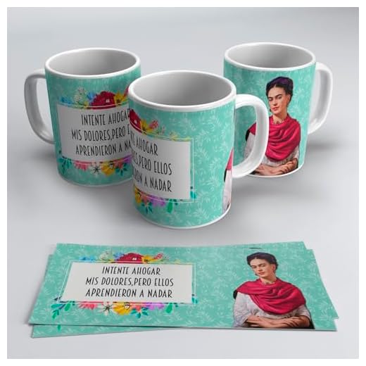 TusPersonalizables Juego de 2 tazas de café con diseño de Frida Kahlo, negras (intente ahogar)