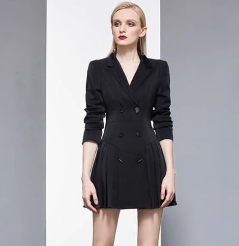 Women's Formal Double Breasted Suit Jacket Dress for Work Office Business Coat3