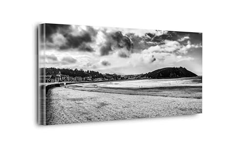 Lienzo de la Playa de Ribadesella decoración de pared panorámica para salón y dormitorio