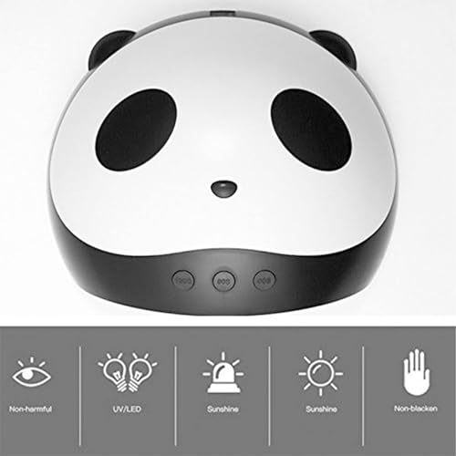 DEWIN Nail LED, UV Lamp Panda 24W Nais l Dryer Manicure Lamps USB LED Nail Dryer, Black and White - Image 3