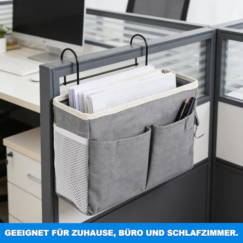 Cjytdkj Bett Organizer, Betttasche Zum Einhängen, Babybett Organizer, Betttasche für Buch Magazin Spielzeug Handy Kopfhörer (Grau)