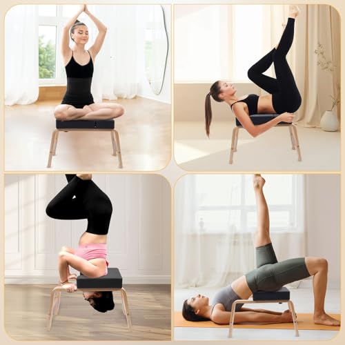Image of Yoga Headstand Bench PU Pad Headstand Trainer Max Load 300lbs