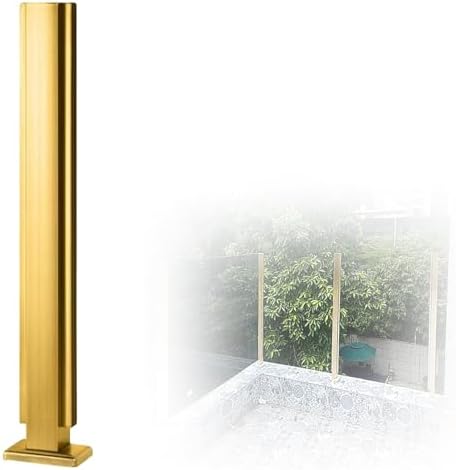 Heavy Duty Stainless Steel Glass Railing Post, No-Punch Balustrade Column for Stairs, Adjustable Heights 24-48in, Durable Vitreous Design, C-MID 28in/70cm