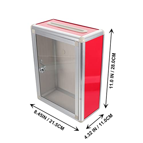 Nuobesty Metal Drop Box Wall Mount Locking Mailbox Collection Box Aluminum Mail Storage Box Suggestion Box Magazine Case For Home Office Business Parcel Box #TOP1