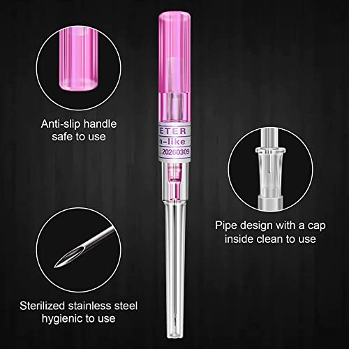 Catheter Piercing - Prgislew 5Pcs Catheter Piercing 16G IV Catheter Ear Nose Piercing Hollow Needles for Lip Tongue Belly Navel Nipple Cartilage Piercing Kit - Thumbnail 3