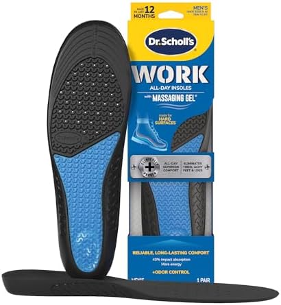 Dr. Scholl's Comfort and Energy Work Insoles for Men, 1 Pair, Size 8-14