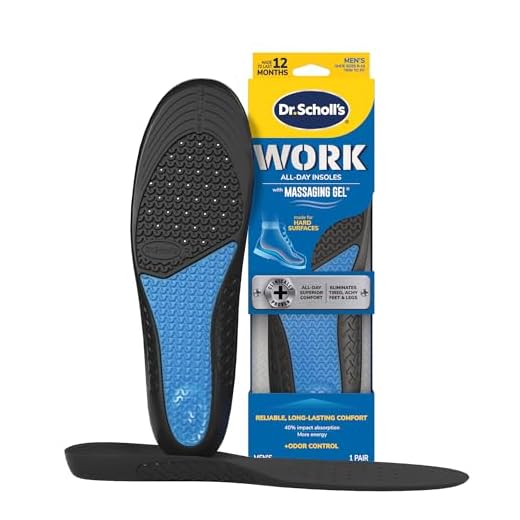 Work All-Day Superior Comfort Insoles (with) Massaging Gel®, Men, 1 Pair, Trim to Fit