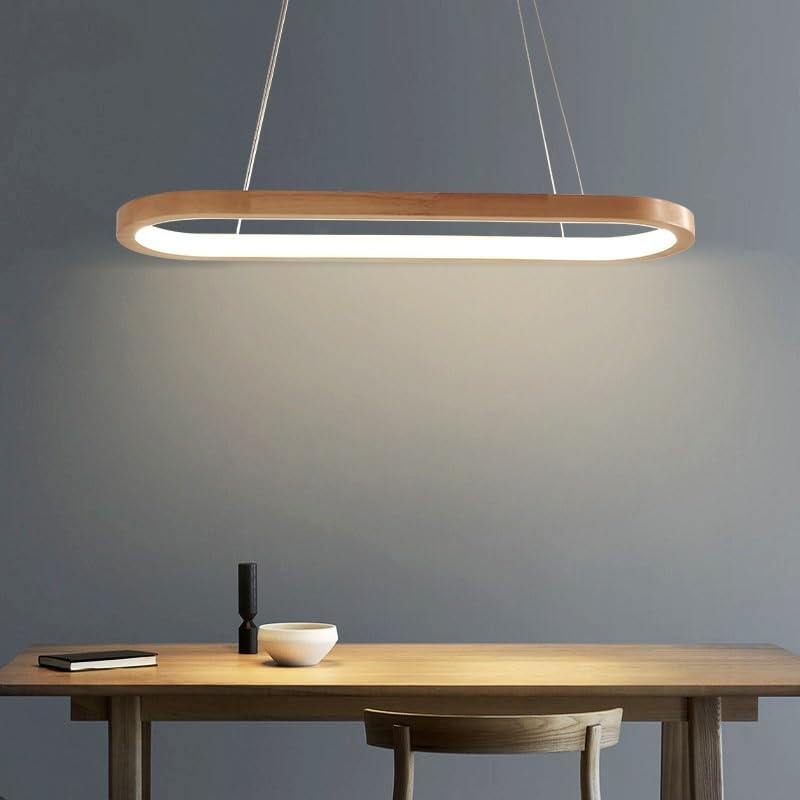 Plafonnier LED en bois scandinave luminaire suspendu de style japonais pour salle à manger