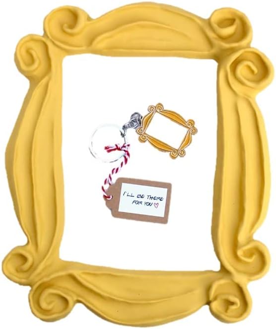 Handmade with Love by Fatima. Yellow Frame and a cute Keychain. Frame peephole door. This is a handmade replica. Great present for your Friends.