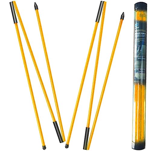 Keenso 2 Pcs 3 Fold Direction Indicator Stick PortableGolf Alignment Stick Auxiliary Training Equipment (Yellow)
