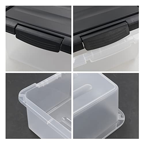 Boîtes de rangement transparentes Teyyvn 14L avec couvercle lot de 2