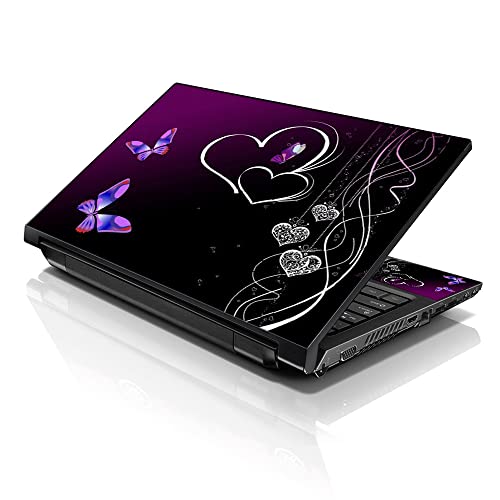 LSS Laptop 15 15.6 Skin Cover with Colorful Butterfly Heart Floral Pattern for HP Dell Lenovo Apple Asus Acer Compaq - Fits 13.3 LSS Laptop 15 15.6 Skin Cover with Colorful Butterfly Heart Floral Pattern for HP Dell Lenovo Apple Asus Acer Compaq - Fits 13.3