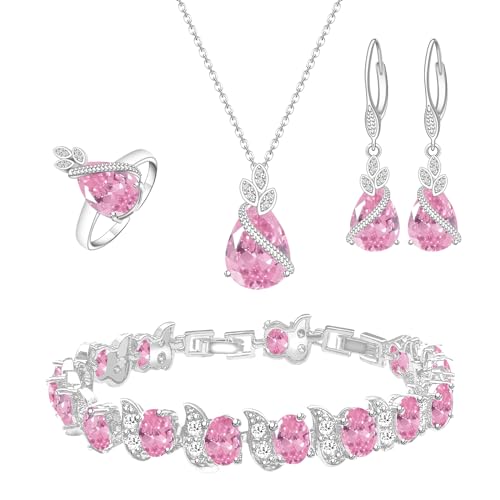 GZWHD Pink Jewelry Sets for Women