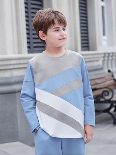 Image of Boy Clothes Plant Camouflage Pants LA Letter Print Top Sweatsuit Fall Boys Outfits Set