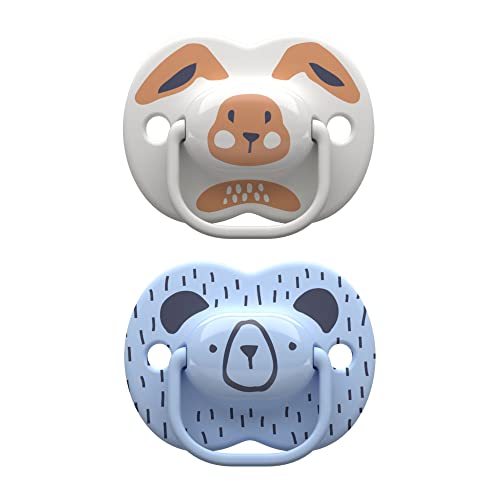 Image of Tommee Tippee Moda Pacifiers, Symmetrical Design, BPA-Free Silicone Binkies, 0-6m, 2-Count, Woodland Friends