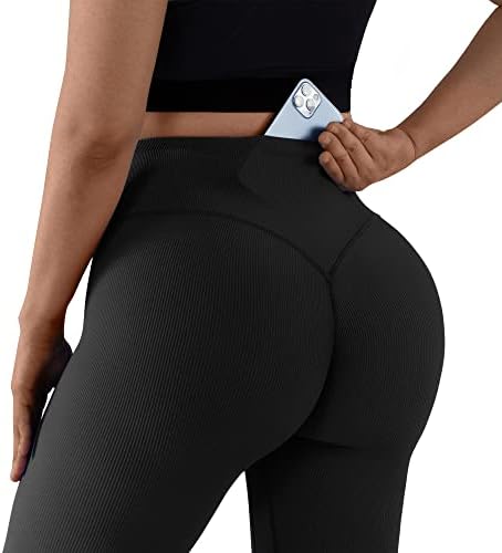 RXRXCOCO Women's Ribbed Butt Lifting Leggings Workout Leggings for Women High Waisted Booty Gym Yoga Pants 3 RXRXCOCO Women's Ribbed Butt Lifting Leggings Workout Leggings for Women High Waisted Booty Gym Yoga Pants