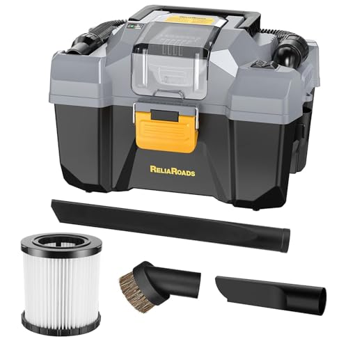 20V Cordless Vacuum Cleaner-Wet/Dry Shop Vac,2.6 Gallon Capacity,Compatible with DeWALT Batteries (Battery Not Included),Ideal for Cleaning Car,Home Spaces,and Workshops RCSV-20