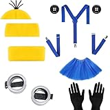 MXYZQDE 5 Stück Kostüm für Damen Set, Kostüm Damen Perfekt Für Halloween-Partys Und Rollenspiele, Treasure Blue Kleid