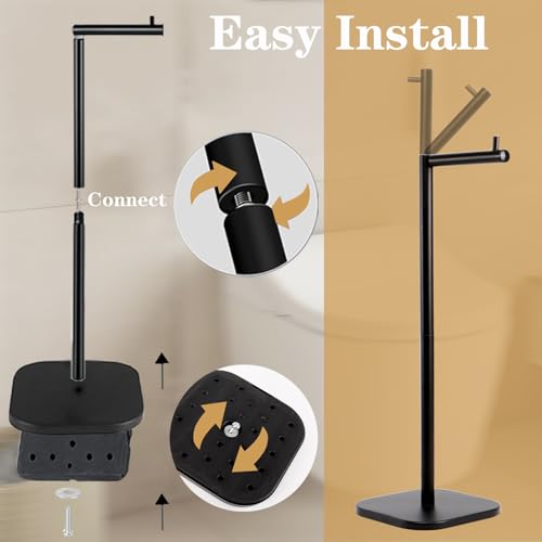 Vanloory Toilet Paper Holder Stand, Free Standing Tissue Paper Storage for Bathroom, Stainless Steel Toilet Paper Stand with Reserve for 5Roll Weighted Base Bathroom Toilet Roll Holder(Brushed Nickel) by Vanloory - Image 9