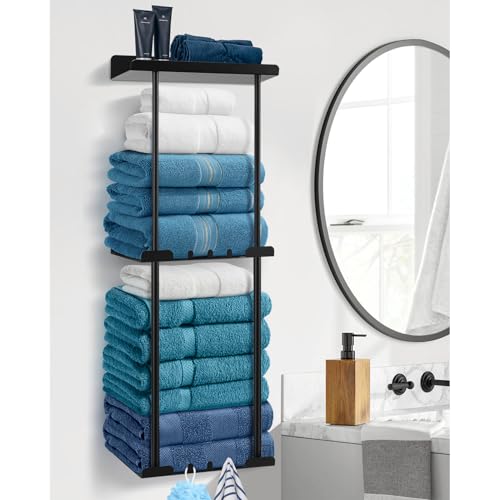 Hommtina Wall-Mounted Towel Rack & Holder - Rust-Resistant Bathroom Organizer