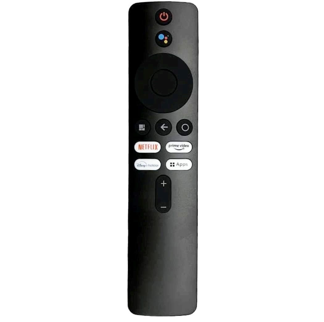 Voice Remote Compatible for Mi Smart TV Remote with Mic Bluetooth Google Assistant with All LED TV Models Includes Netflix and Prime Video Shortcut Buttons, Black
