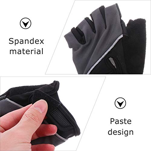 Amosfun Luvas de Ciclismo Luvas de Meio Dedo Luvas Antiderrapantes de Levantamento de Peso Luvas Esp