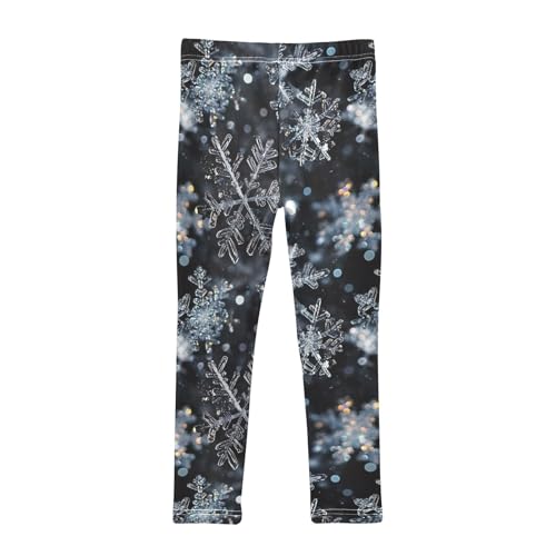 Winter Snowflake Flower Girls Casual Leggings for Kids Printed Long Pant Bottoms Stretch and Soft2