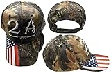 2A 2nd Amendment 1791 USA Flag On Bill 100% Cotton Embroidered Real Tree Camouflage Camo Cap Hat
