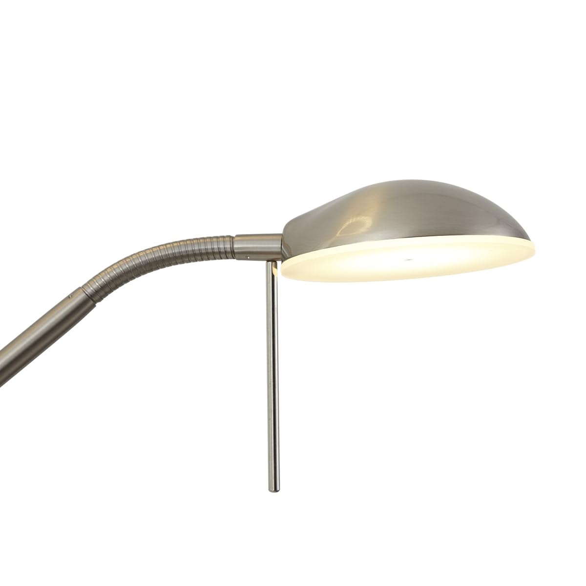Qazqa led Modern Deckenfluter mit Lesearm, Stehleuchte, Stehlampe - Divo - Silber Farbe, inkl. 18W integrierter LED, dimmbar, 2-flammig, 195cm, Ideal als Bürolampe, Küche lampe, Schlafzimmerlampe
