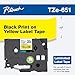 Brother Genuine P-Touch TZE-651 Tape, 1" (24 mm) Standard Laminated P-Touch Tape, Black on Yellow, For Indoor or Outdoor Use, Water-Resistant, 26.2 ft (8 m), Single-Pack