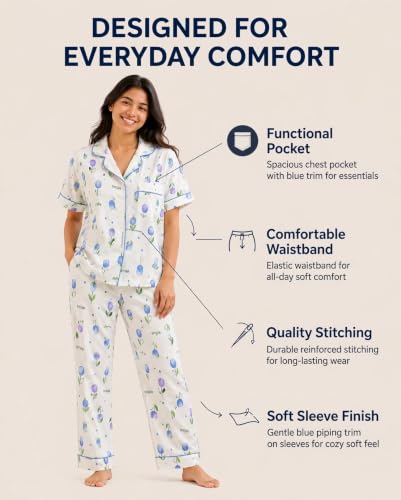Image of MAU ANUBE Women's Cotton Korean 2pc Night Suit Set