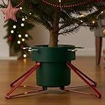 ADEPTNA Christmas Tree Stand for Real Trees – Large Xmas Tree Holder with 4 Adjustable Screw Grips & 2L Water Reservoir - Fits Real Trees up to 2.1m Tall | Stable & Easy Assembly Tree Base (GREEN)